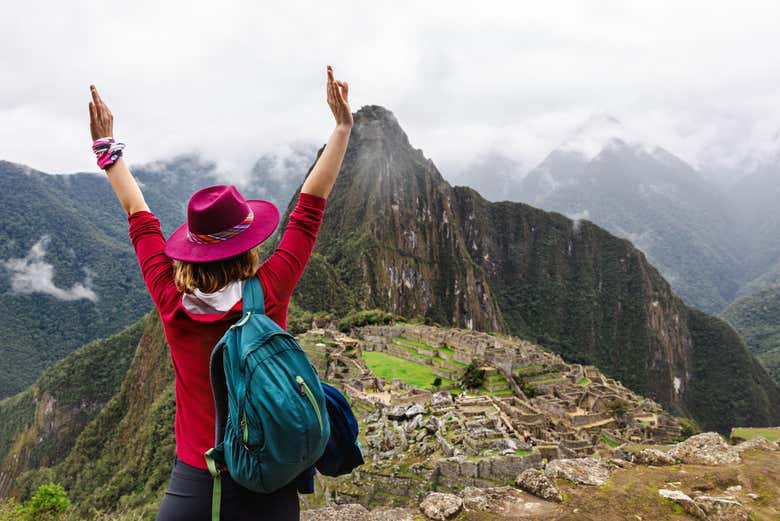 Disfrutando de la visita guiada por Machu Picchu