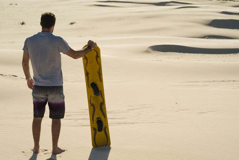 Sandboarding in La Joya desert.
