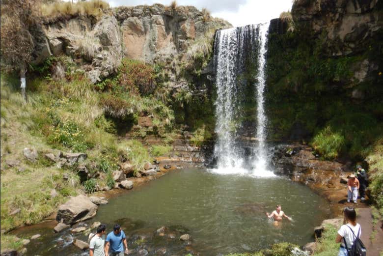 Bathing at the waterfalls