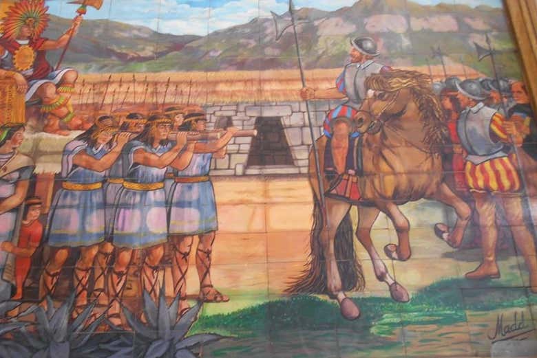 Mural con escena de la captura de Atahualpa