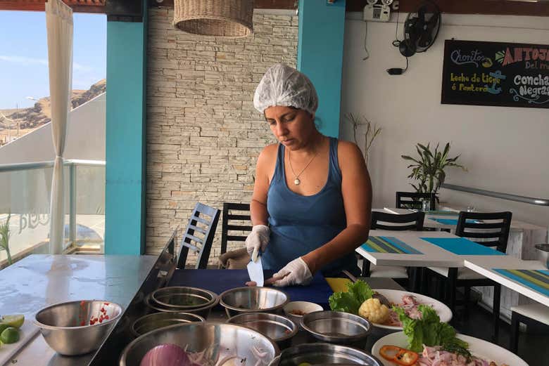 Making traditional Peruvian dishes