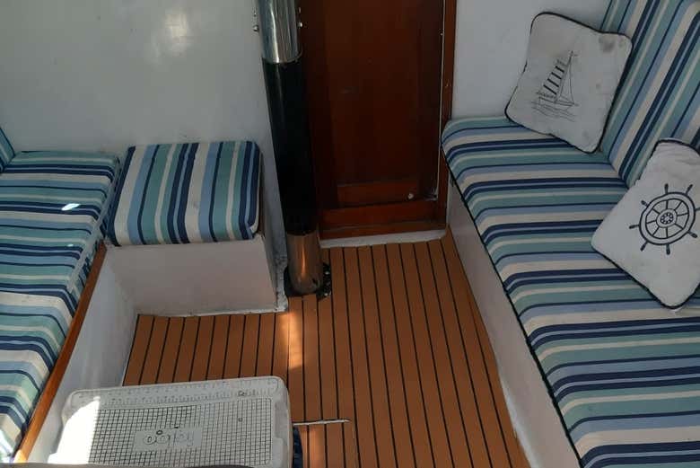 Inside the sailboat