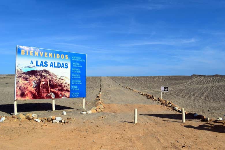 Entrance to the archaeological complex of Las Aldas