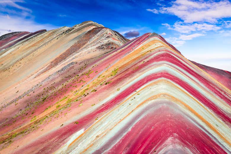 Detalhes das cores da Montanha Arco-Íris