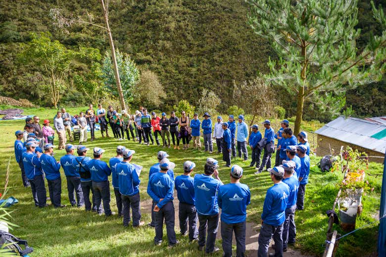 Organizando la caminata del día