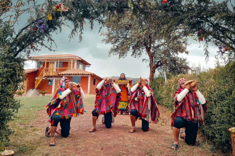 Durante a cerimônia inca