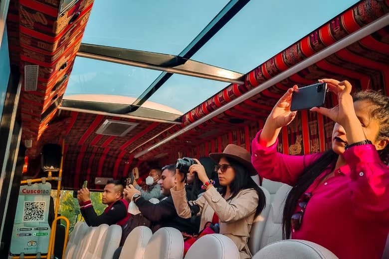 Tomando fotos desde el autobús