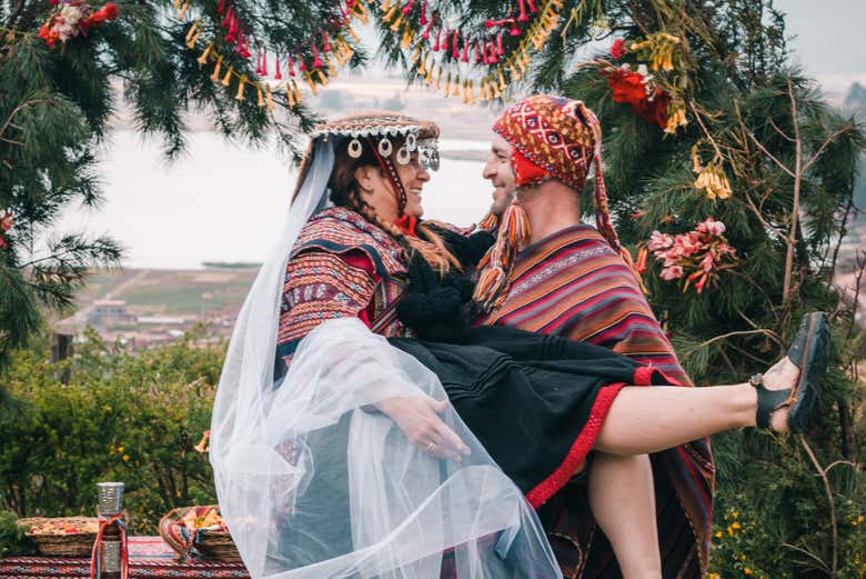 Casal depois do casamento inca