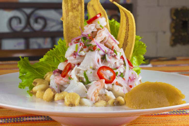 Plato de ceviche peruano