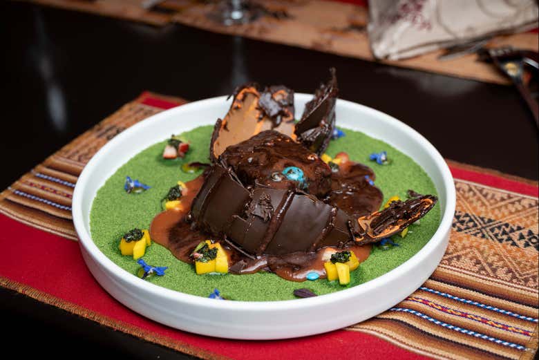 Sobremesa com chocolate