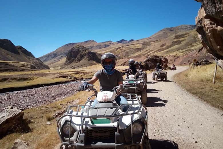 Enjoying the quad bike tour