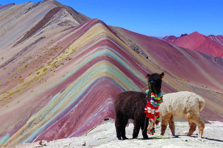 Apreciando a vista da Montanha das Sete Cores