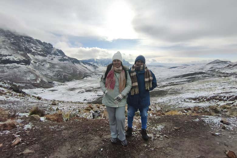 ¡Momento foto en el glaciar Quenccaya!