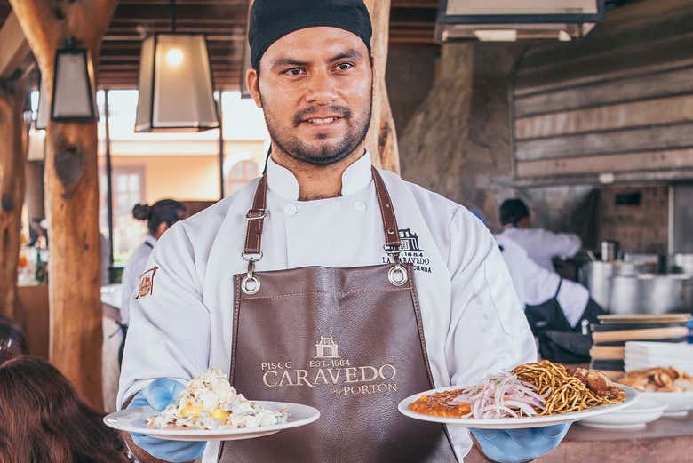 Probaréis un típico y delicioso almuerzo criollo