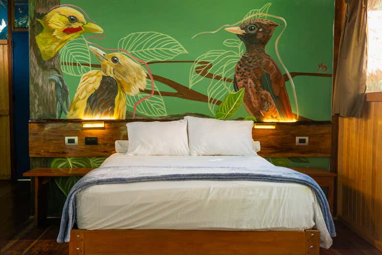 Interior das cabanas