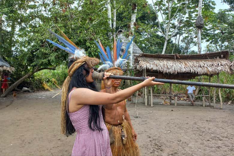 Learning about the local tribe's customs