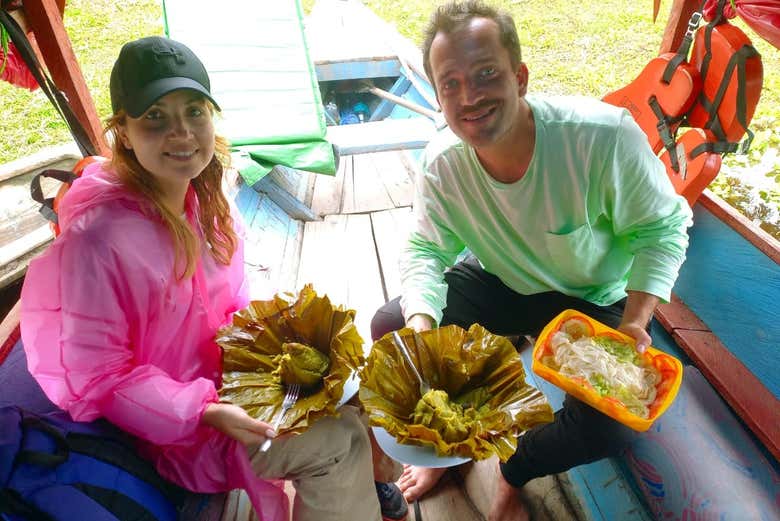 Tomando un delicioso Juane