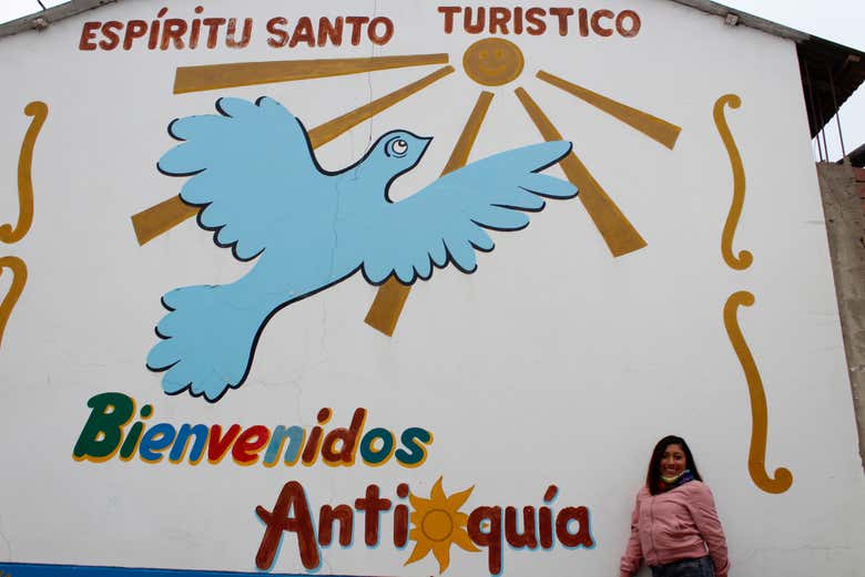 Mural de boas-vindas em Antioquia