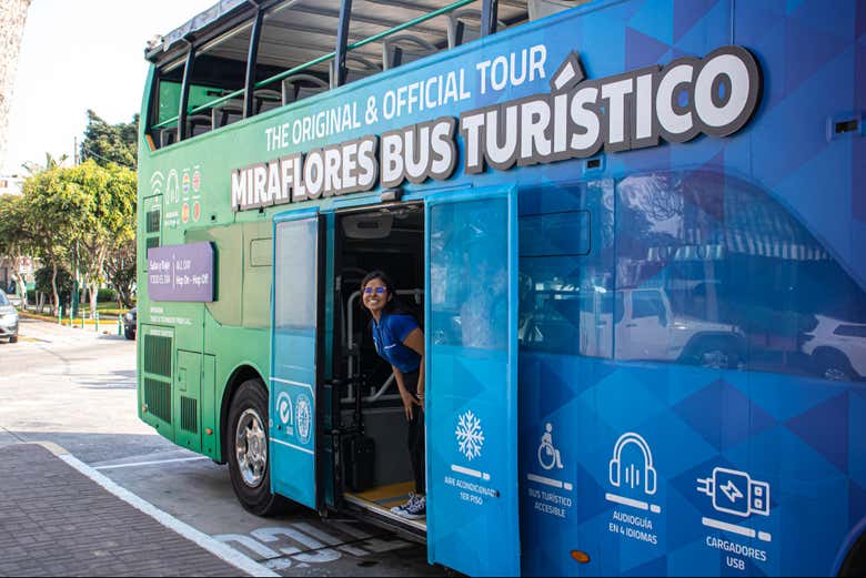 Bem-vindo ao ônibus turístico de Miraflores!