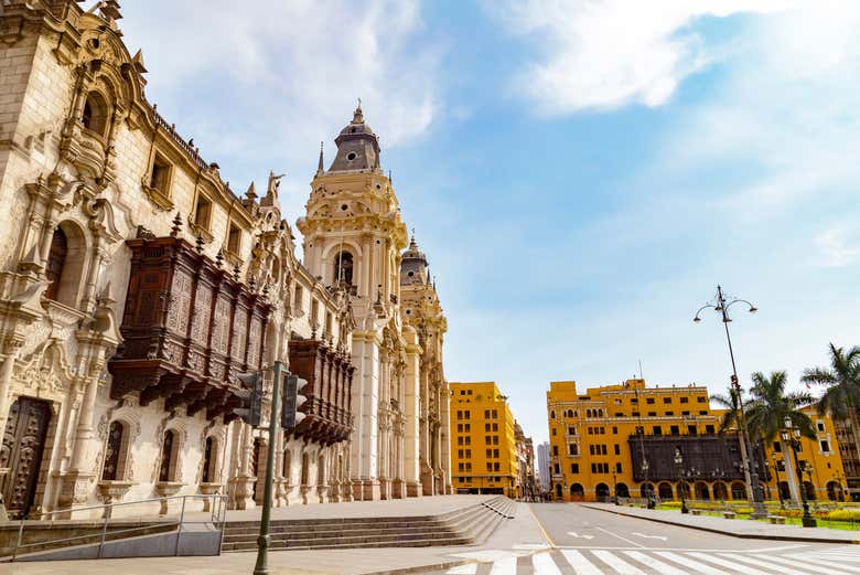 The Cathedral and the Plaza Mayor of Lima