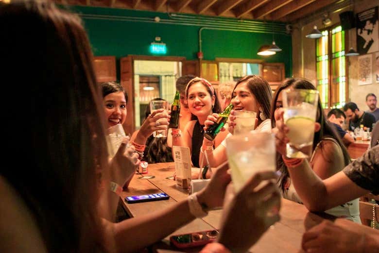 Enjoying a cocktail in Lima!