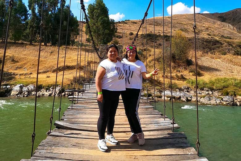 Cross a suspension bridge