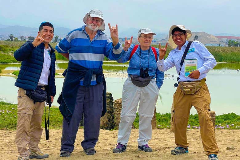 Disfrutando de la excursión a los Pantanos de Villa