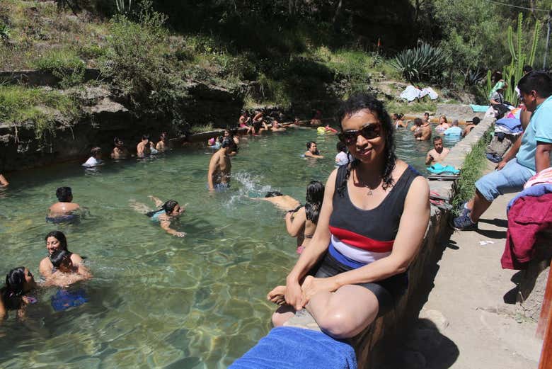 Sunbathing by the natural pools