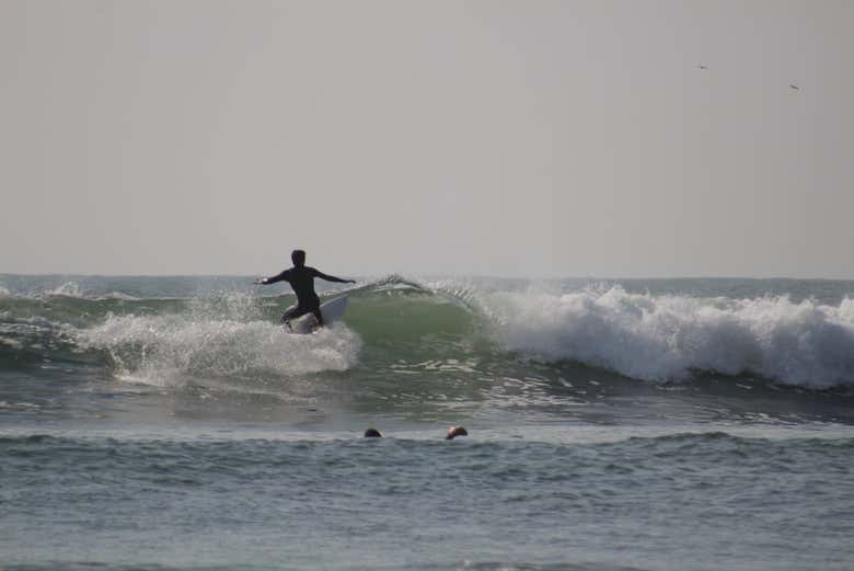 Surfing at Makaha Beach