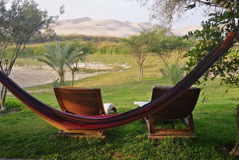 Espaço para relaxar no oásis