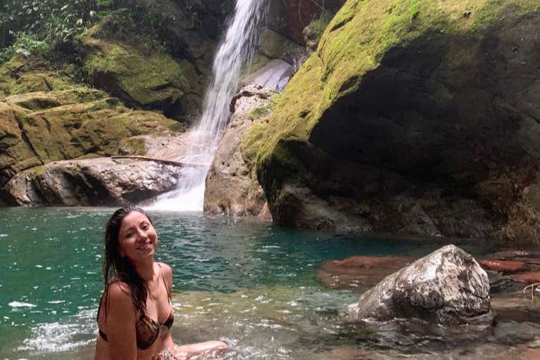 Take a dip at the waterfall