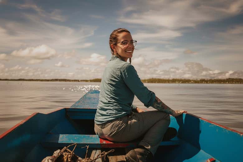 Durante el paseo en peque-peque por el río Uyacali
