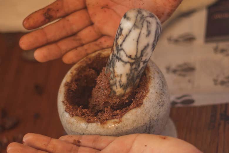 La mezcla lista para dar forma al chocolate