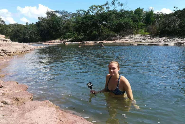 Nadando nas lagoas naturais