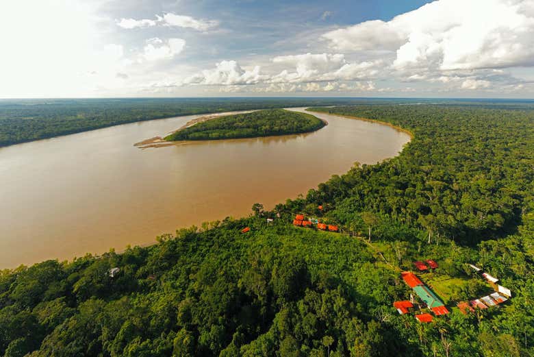 Vistas aéreas do rio Amazonas