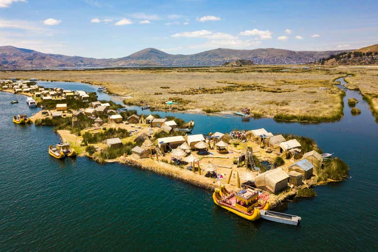 Vista aérea de las islas flotantes