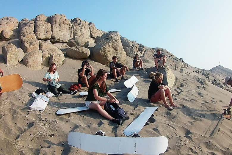 Listening to the guide's instructions