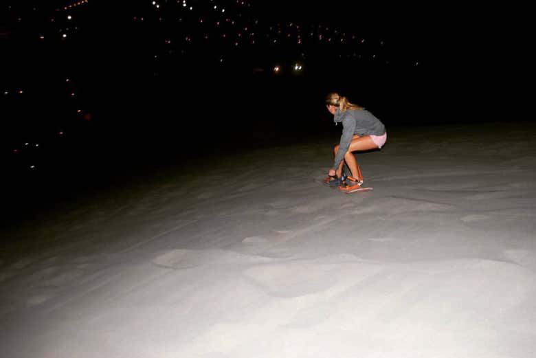 Night sandboarding