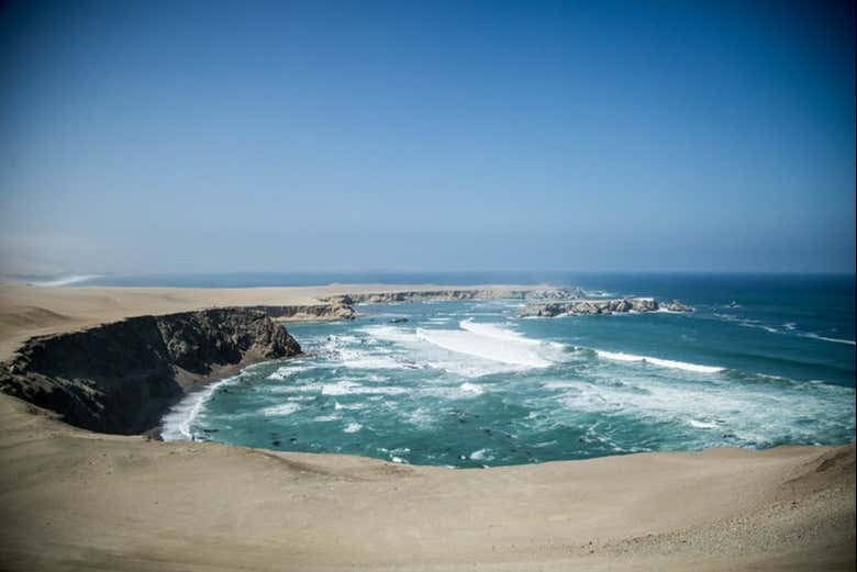 Desert landscape and the Pacific Ocean