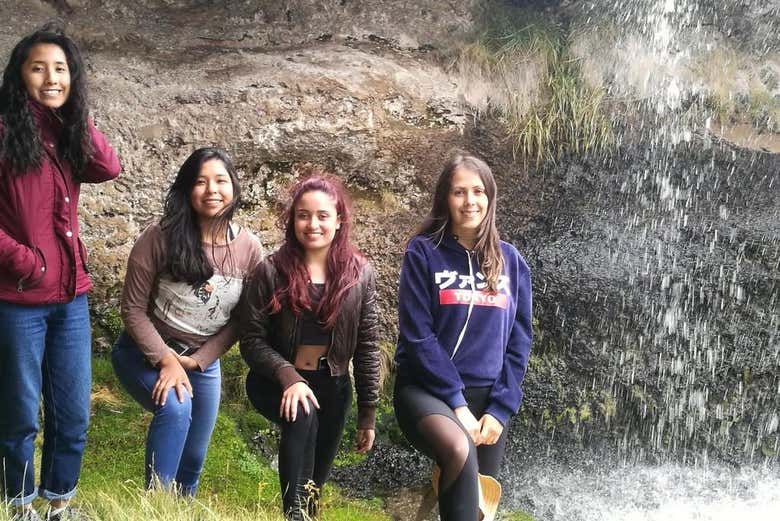 Group enjoying the waterfalls