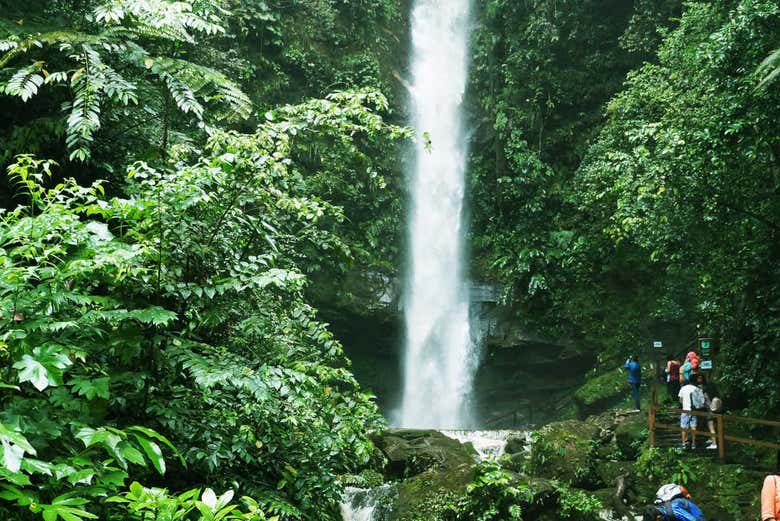 Caída del agua en la Catarata de Ahuashiyacu en Tarapoto