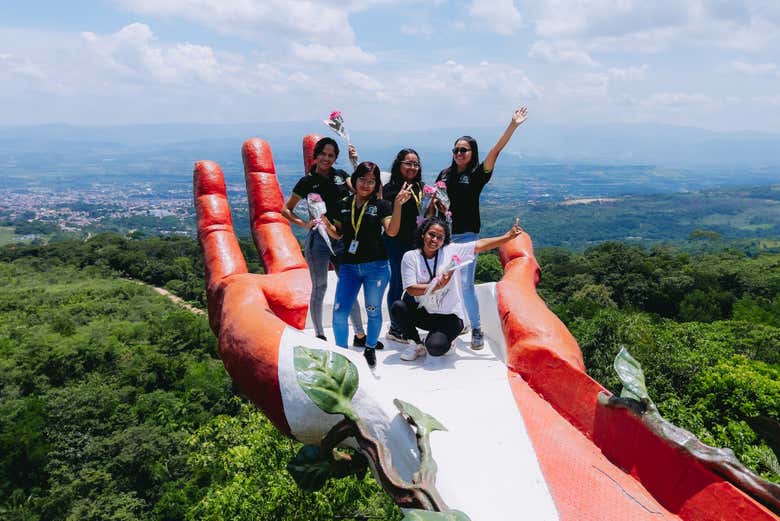 Posando en el mirador de Taytamaki