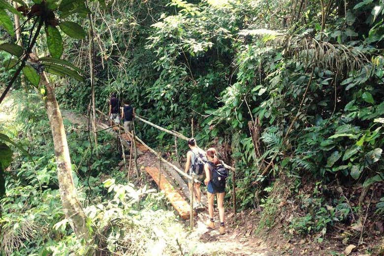 Caminando rumbo a la Catarata de Pucayaquillo