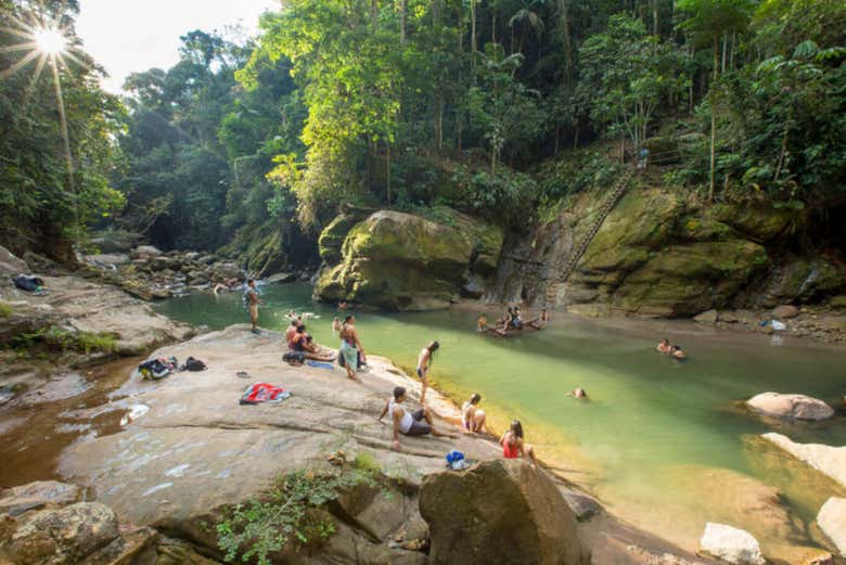 Disfrutando de la catarata