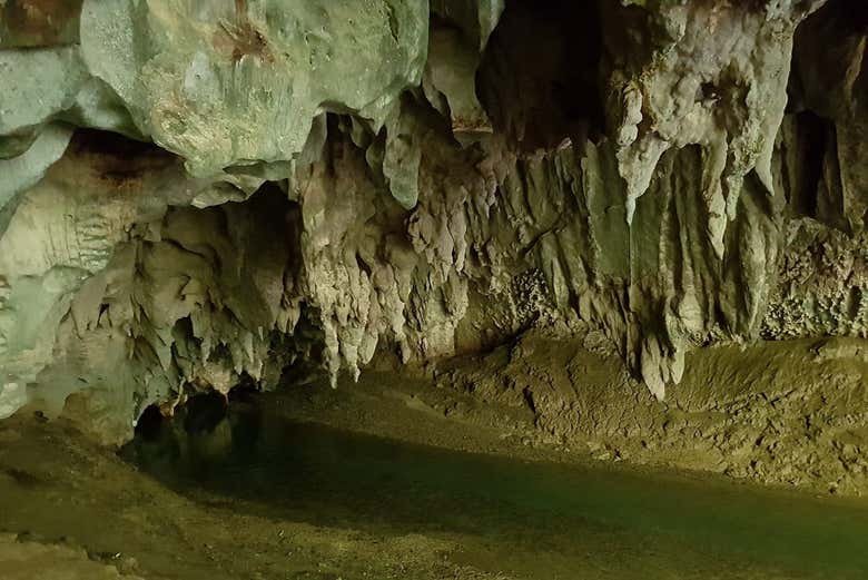 Stalactites inside the cave