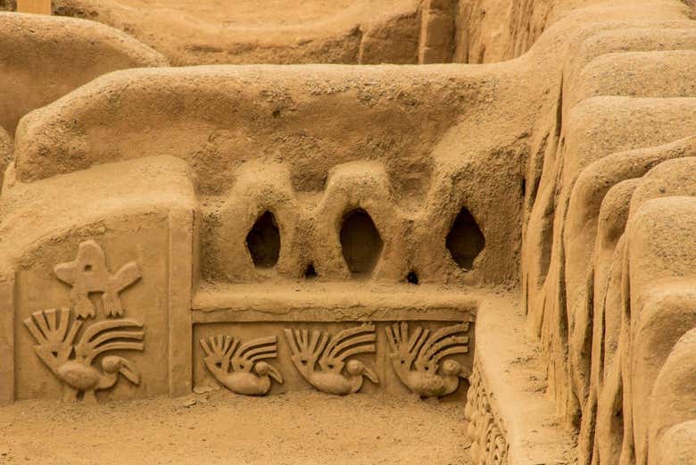 Detalles de los muros de Chan Chan