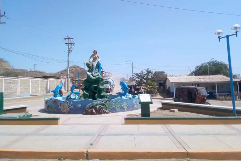 Fuente en la entrada de Hervideros