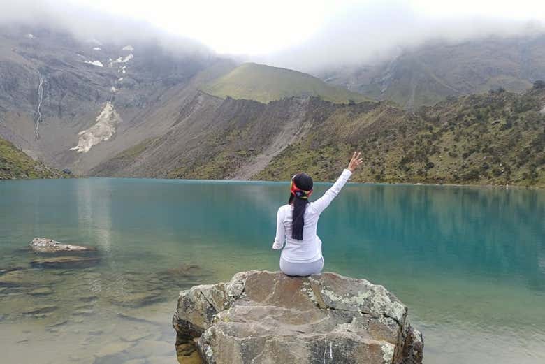 Contemplando as vistas da lagoa