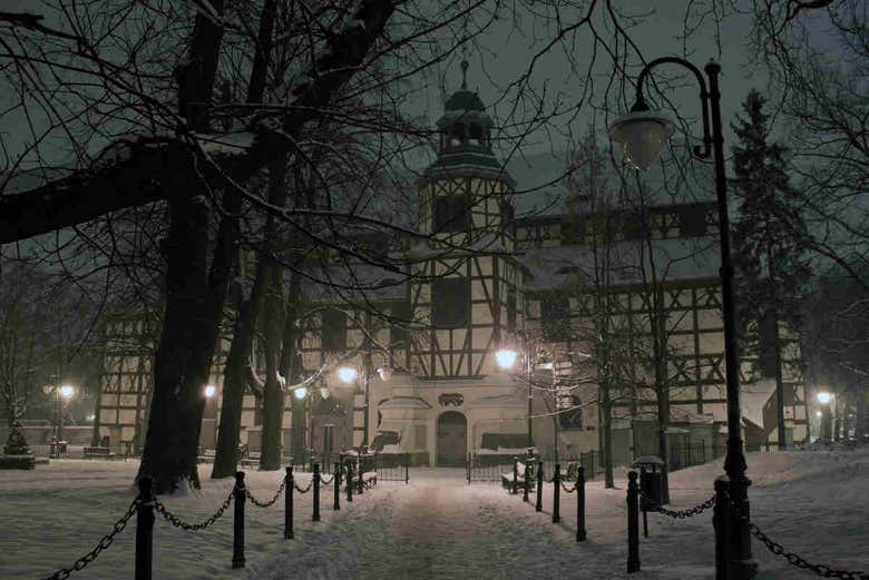 Jawor Peace Church by night