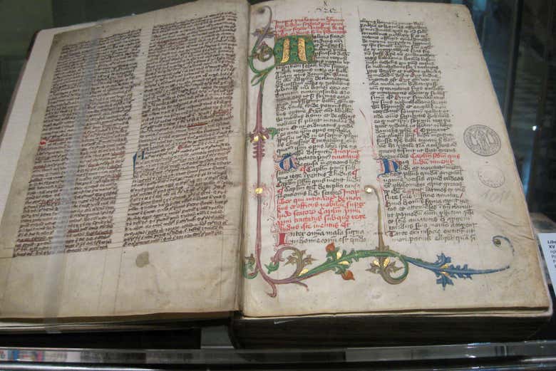 One of the many books inside the library